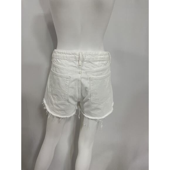 Frame Le Grand White Garcon Frayed Denim Shorts Size 29 - Picture 3 of 5